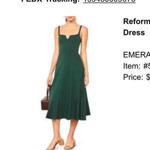 Worn once reformation emerald green dress XS.